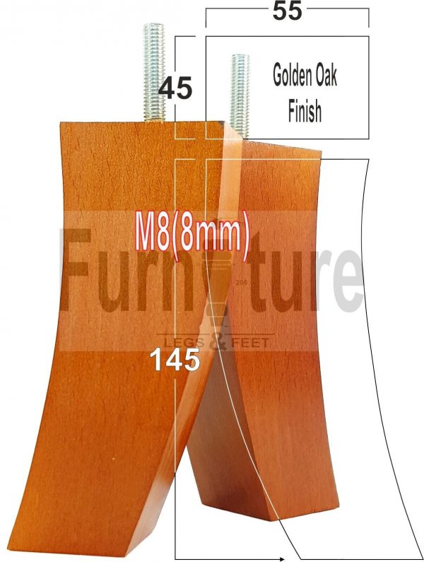 4x Solid Wood Curved Furniture Sofa, Couch Legs M8 Chair, Settee Feet 145mm High - Image 19