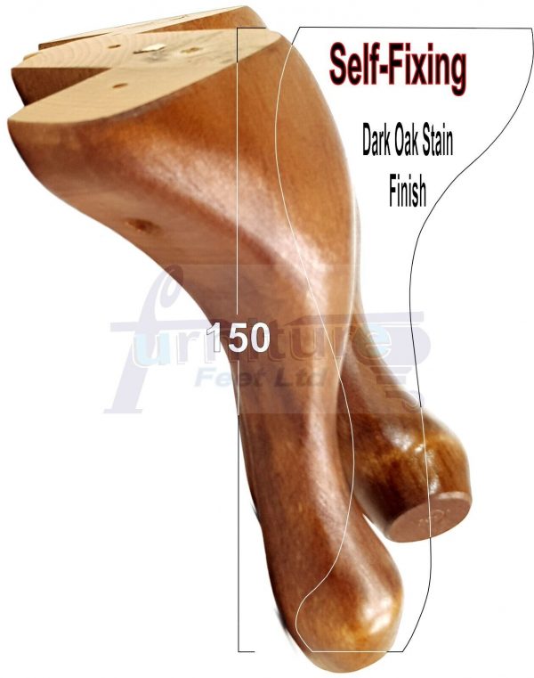 4x Solid Wooden Queen Anne Furniture Feet 150mm High Sofa Chair Beds (Self-Fix) - Image 26