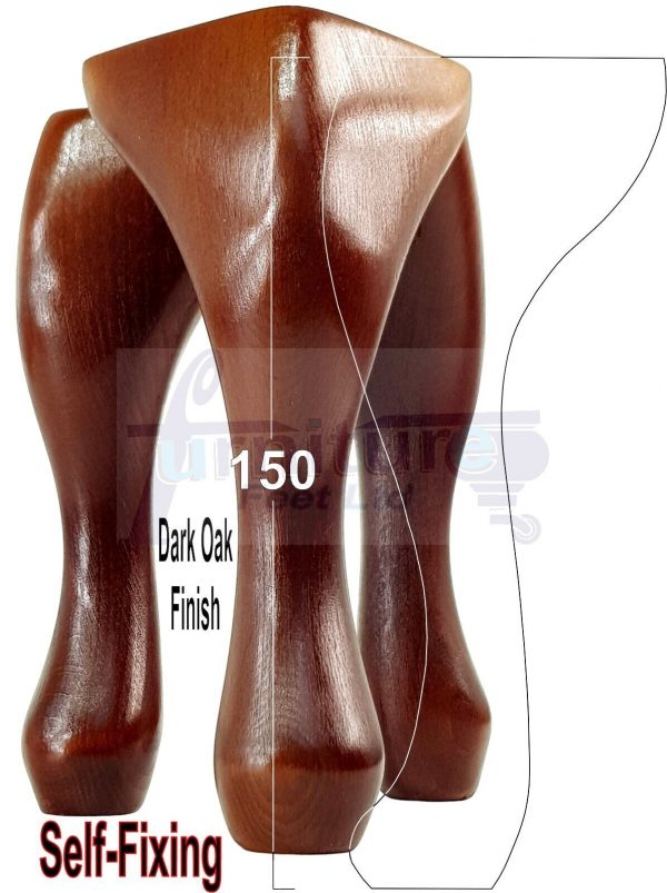 4x Solid Wooden Queen Anne Furniture Feet 150mm High Sofa Chair Beds (Self-Fix) - Image 17