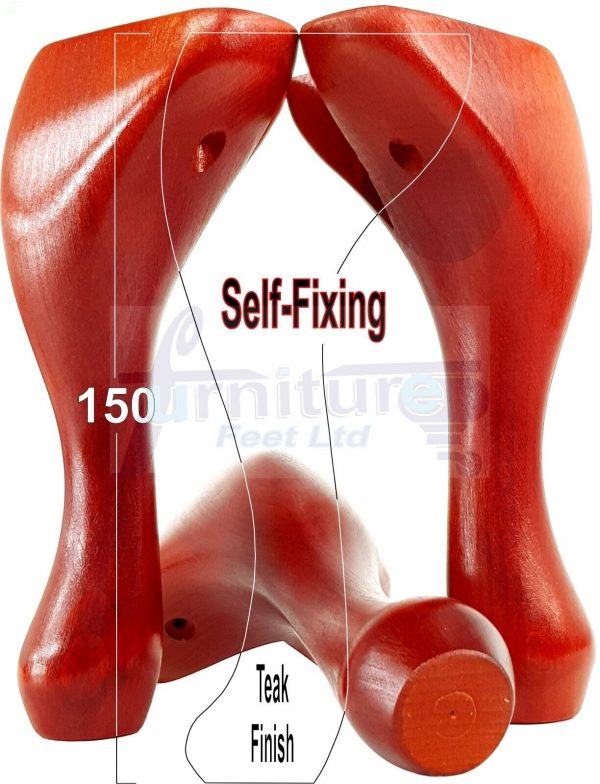 4x Solid Wooden Queen Anne Furniture Feet 150mm High Sofa Chair Beds (Self-Fix) - Image 29