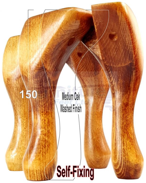 4x Solid Wooden Queen Anne Furniture Feet 150mm High Sofa Chair Beds (Self-Fix) - Image 22