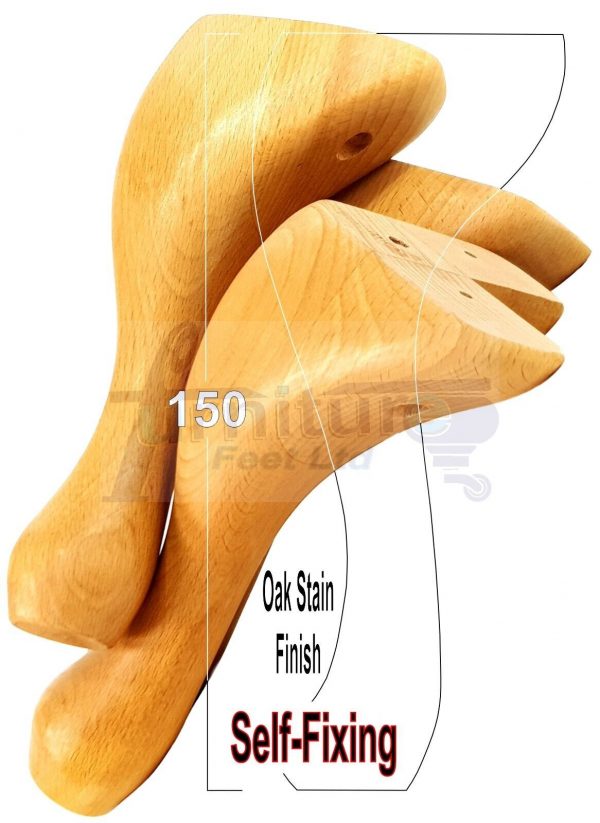4x Solid Wooden Queen Anne Furniture Feet 150mm High Sofa Chair Beds (Self-Fix) - Image 36