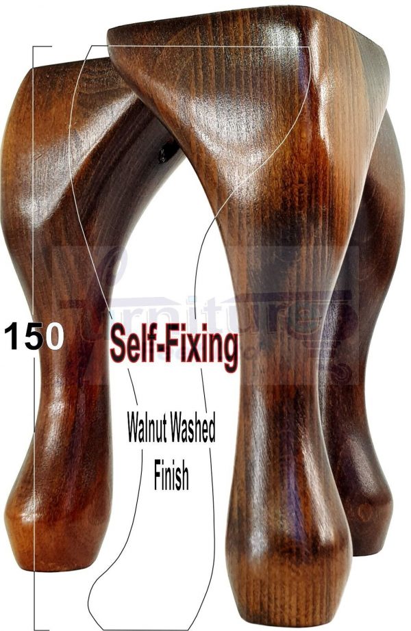 4x Solid Wooden Queen Anne Furniture Feet 150mm High Sofa Chair Beds (Self-Fix) - Image 19