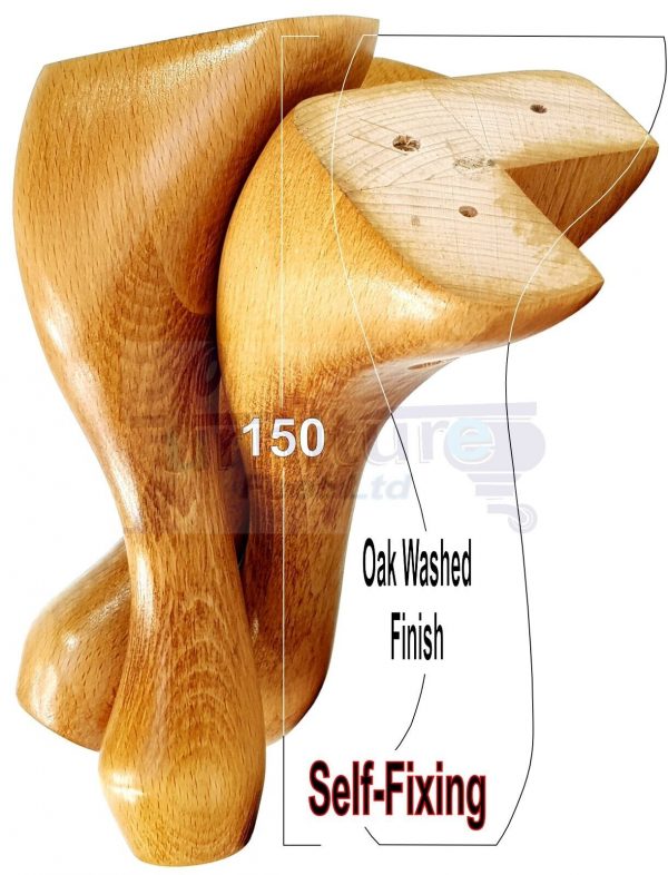4x Solid Wooden Queen Anne Furniture Feet 150mm High Sofa Chair Beds (Self-Fix) - Image 25