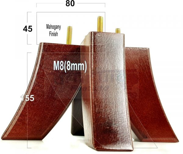 4x TAPERED WOOD SETTEE LEGS 155mm High SOFA REPLACEMENT FURNITURE FEET M8(8mm) - Image 21