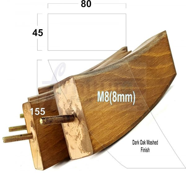 4x TAPERED WOOD SETTEE LEGS 155mm High SOFA REPLACEMENT FURNITURE FEET M8(8mm) - Image 16
