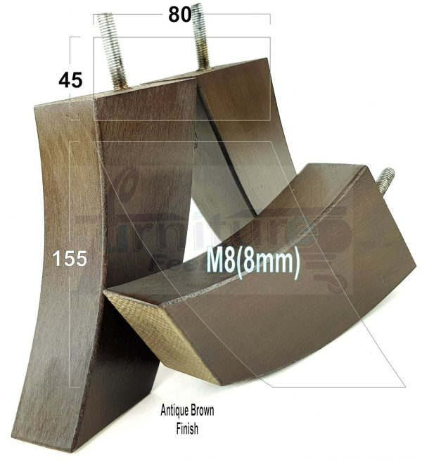 4x TAPERED WOOD SETTEE LEGS 155mm High SOFA REPLACEMENT FURNITURE FEET M8(8mm) - Image 12