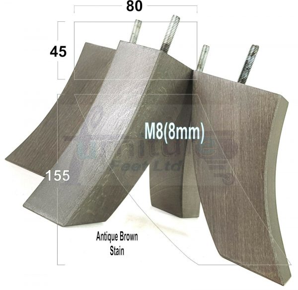 4x TAPERED WOOD SETTEE LEGS 155mm High SOFA REPLACEMENT FURNITURE FEET M8(8mm) - Image 13
