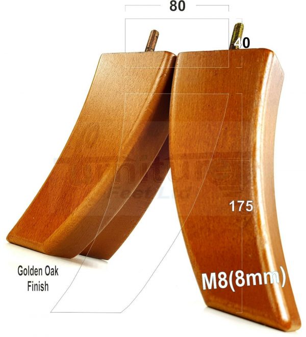 4x TAPERED WOOD SETTEE LEGS 175mm High SOFA REPLACEMENT FURNITURE FEET M8(8mm) - Image 17