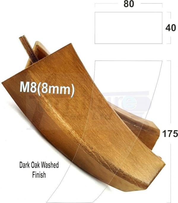 4x TAPERED WOOD SETTEE LEGS 175mm High SOFA REPLACEMENT FURNITURE FEET M8(8mm) - Image 14