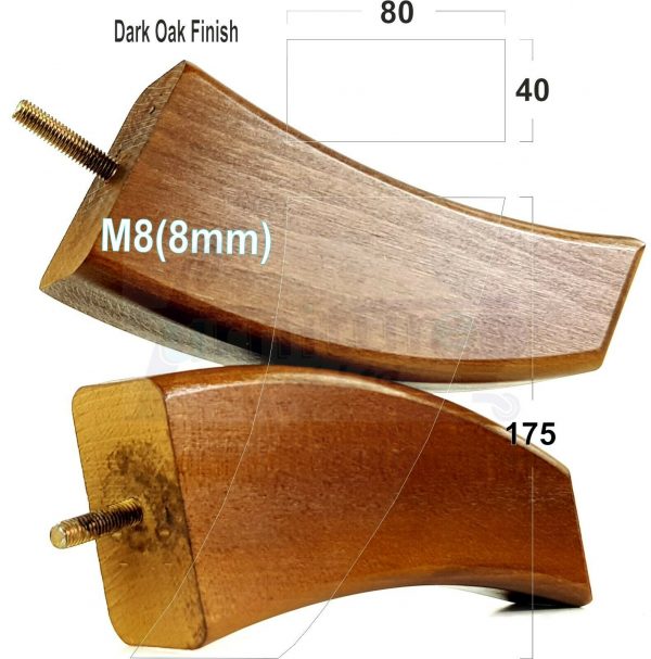 4x TAPERED WOOD SETTEE LEGS 175mm High SOFA REPLACEMENT FURNITURE FEET M8(8mm) - Image 13