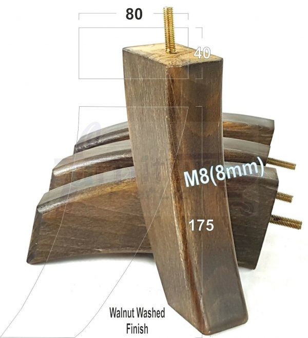4x TAPERED WOOD SETTEE LEGS 175mm High SOFA REPLACEMENT FURNITURE FEET M8(8mm) - Image 16