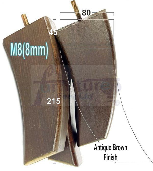 4x TAPERED WOOD SETTEE LEGS 215mm High SOFA REPLACEMENT FURNITURE FEET M8(8mm) - Image 10