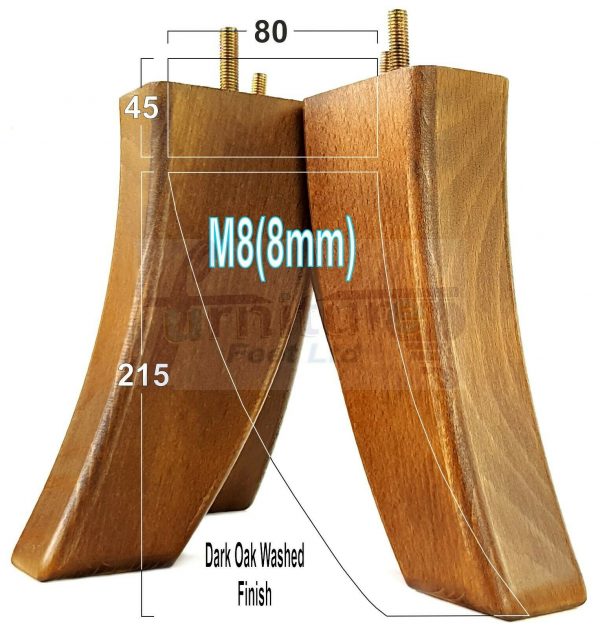 4x TAPERED WOOD SETTEE LEGS 215mm High SOFA REPLACEMENT FURNITURE FEET M8(8mm) - Image 14