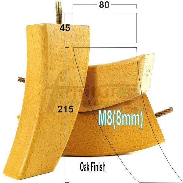 4x TAPERED WOOD SETTEE LEGS 215mm High SOFA REPLACEMENT FURNITURE FEET M8(8mm) - Image 22