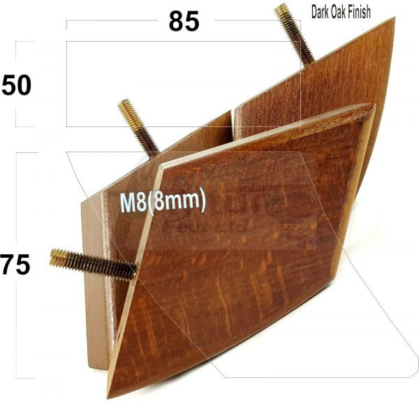 4x TAPERED WOOD SETTEE LEGS 75mm High SOFA REPLACEMENT FURNITURE FEET M8(8mm) - Image 13
