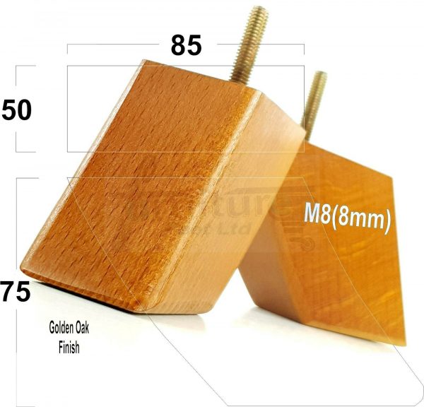 4x TAPERED WOOD SETTEE LEGS 75mm High SOFA REPLACEMENT FURNITURE FEET M8(8mm) - Image 17