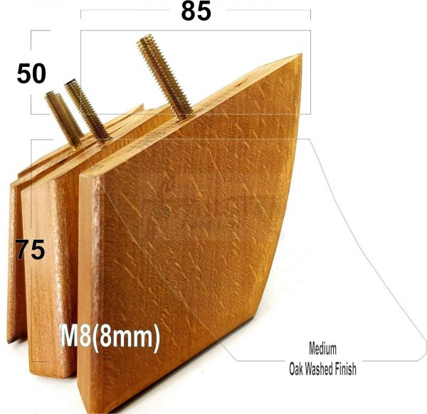 4x TAPERED WOOD SETTEE LEGS 75mm High SOFA REPLACEMENT FURNITURE FEET M8(8mm) - Image 18
