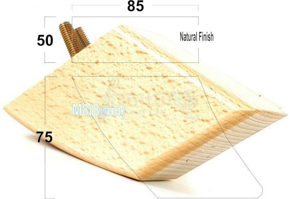 4x TAPERED WOOD SETTEE LEGS 75mm High SOFA REPLACEMENT FURNITURE FEET M8(8mm) - Image 21