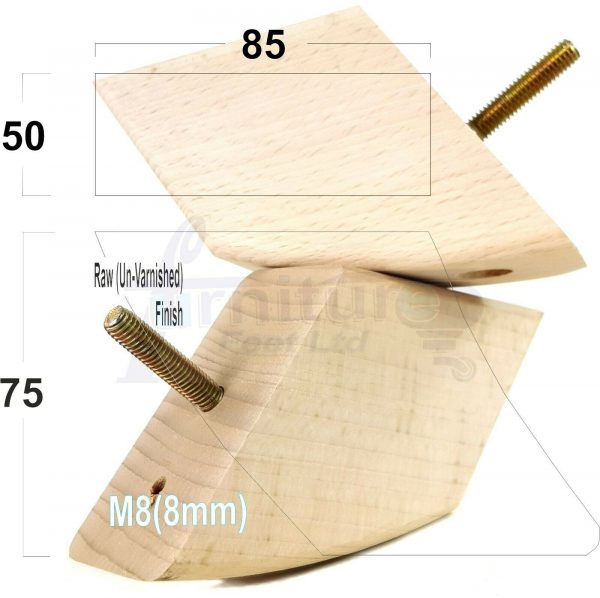 4x TAPERED WOOD SETTEE LEGS 75mm High SOFA REPLACEMENT FURNITURE FEET M8(8mm) - Image 22