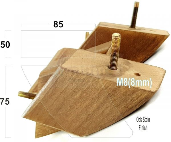 4x TAPERED WOOD SETTEE LEGS 75mm High SOFA REPLACEMENT FURNITURE FEET M8(8mm) - Image 15