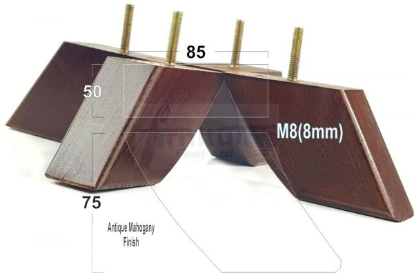 4x TAPERED WOOD SETTEE LEGS 75mm High SOFA REPLACEMENT FURNITURE FEET M8(8mm) - Image 20