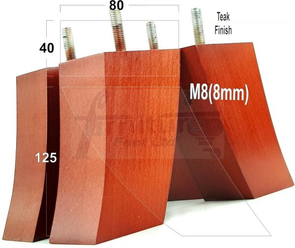 4x TAPERED WOODEN SOFA LEGS 125mm High CHAIR REPLACEMENT FURNITURE FEET M8(8mm) - Image 23