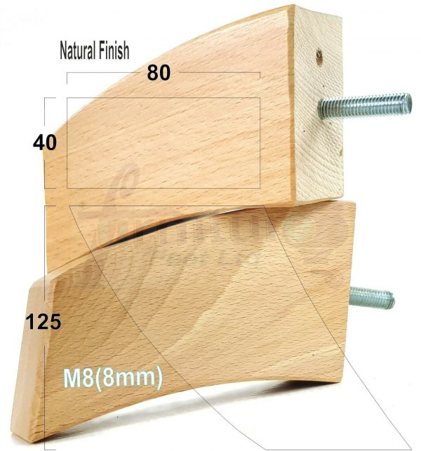 4x TAPERED WOODEN SOFA LEGS 125mm High CHAIR REPLACEMENT FURNITURE FEET M8(8mm) - Image 20