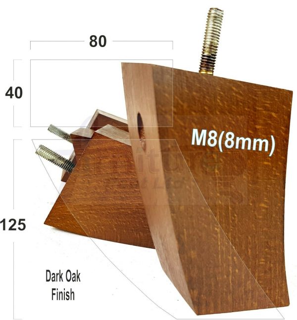 4x TAPERED WOODEN SOFA LEGS 125mm High CHAIR REPLACEMENT FURNITURE FEET M8(8mm) - Image 13