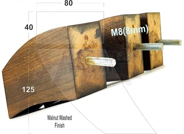 4x TAPERED WOODEN SOFA LEGS 125mm High CHAIR REPLACEMENT FURNITURE FEET M8(8mm) - Image 16