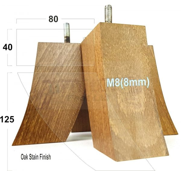 4x TAPERED WOODEN SOFA LEGS 125mm High CHAIR REPLACEMENT FURNITURE FEET M8(8mm) - Image 15