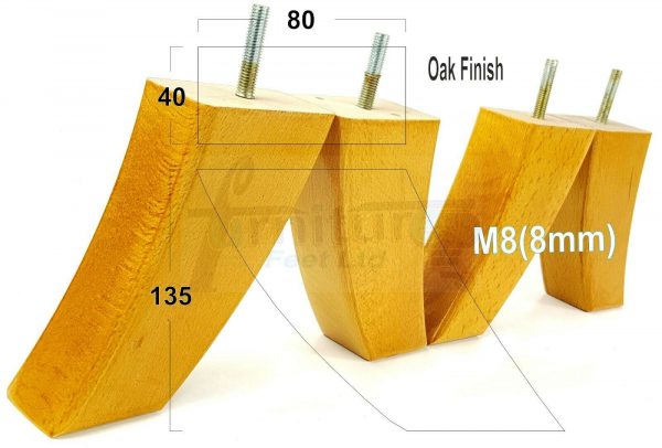 4x TAPERED WOODEN SOFA LEGS 135mm High CHAIR REPLACEMENT FURNITURE FEET M8(8mm) - Image 23