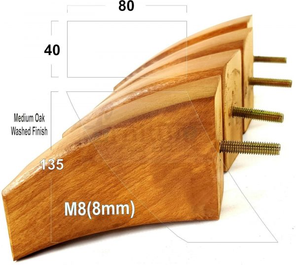 4x TAPERED WOODEN SOFA LEGS 135mm High CHAIR REPLACEMENT FURNITURE FEET M8(8mm) - Image 19