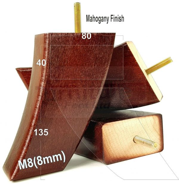 4x TAPERED WOODEN SOFA LEGS 135mm High CHAIR REPLACEMENT FURNITURE FEET M8(8mm) - Image 20