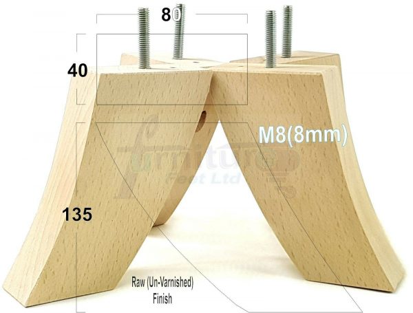 4x TAPERED WOODEN SOFA LEGS 135mm High CHAIR REPLACEMENT FURNITURE FEET M8(8mm) - Image 22