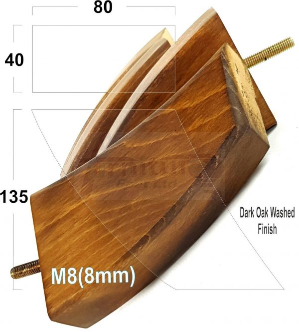 4x TAPERED WOODEN SOFA LEGS 135mm High CHAIR REPLACEMENT FURNITURE FEET M8(8mm) - Image 15