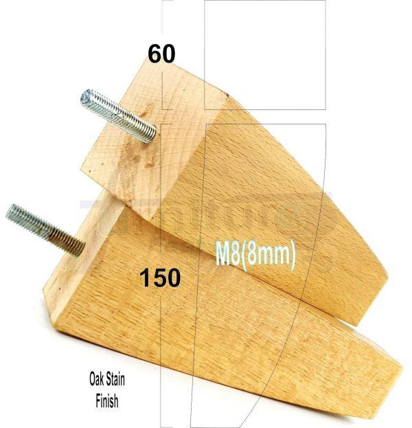 4x TAPERED WOODEN SOFA LEGS 150mm High CHAIR REPLACEMENT FURNITURE FEET M8(8mm) - Image 26