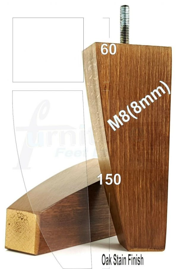 4x TAPERED WOODEN SOFA LEGS 150mm High CHAIR REPLACEMENT FURNITURE FEET M8(8mm) - Image 16