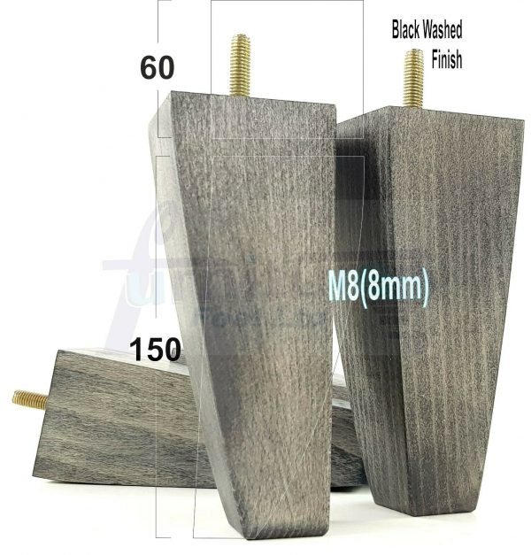 4x TAPERED WOODEN SOFA LEGS 150mm High CHAIR REPLACEMENT FURNITURE FEET M8(8mm) - Image 13