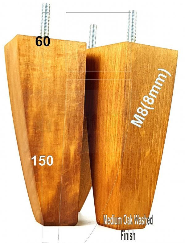 4x TAPERED WOODEN SOFA LEGS 150mm High CHAIR REPLACEMENT FURNITURE FEET M8(8mm) - Image 20