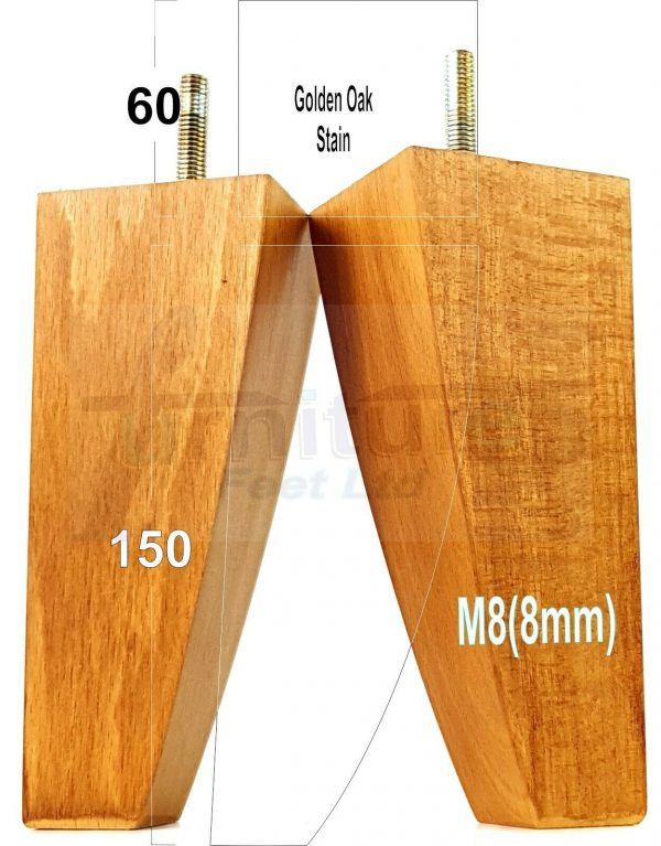 4x TAPERED WOODEN SOFA LEGS 150mm High CHAIR REPLACEMENT FURNITURE FEET M8(8mm) - Image 19
