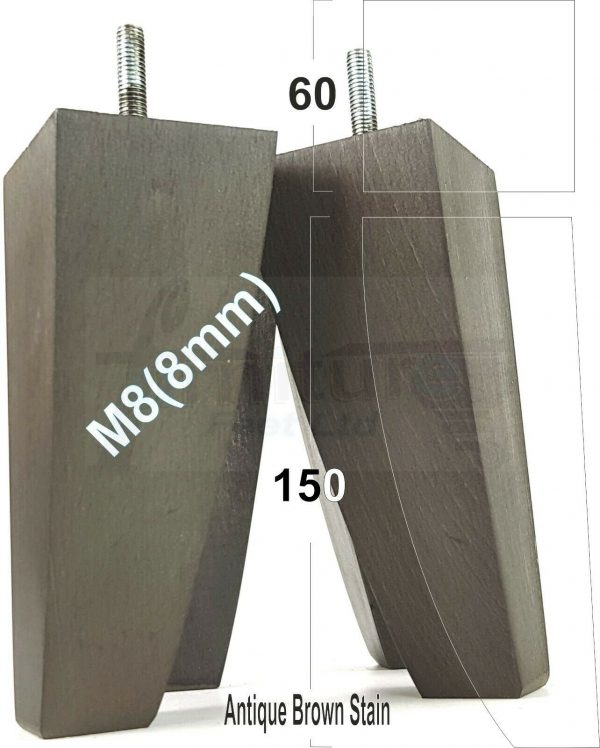 4x TAPERED WOODEN SOFA LEGS 150mm High CHAIR REPLACEMENT FURNITURE FEET M8(8mm) - Image 11