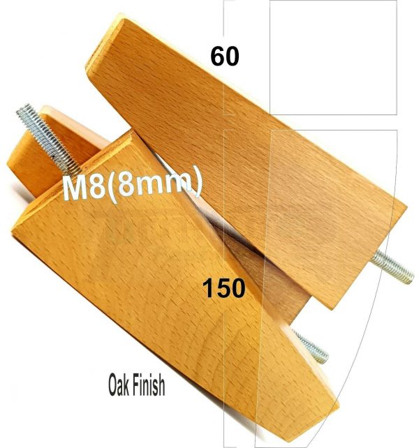 4x TAPERED WOODEN SOFA LEGS 150mm High CHAIR REPLACEMENT FURNITURE FEET M8(8mm) - Image 25