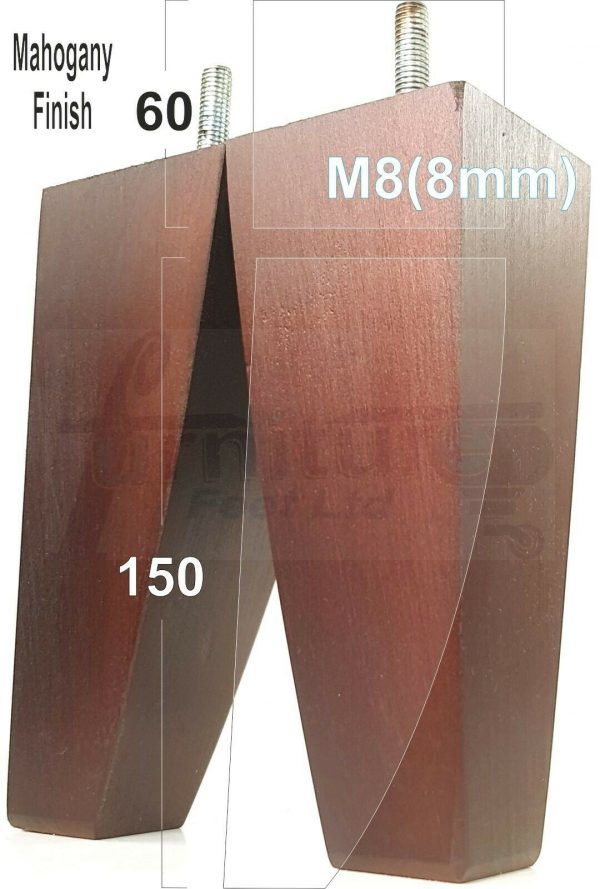 4x TAPERED WOODEN SOFA LEGS 150mm High CHAIR REPLACEMENT FURNITURE FEET M8(8mm) - Image 21