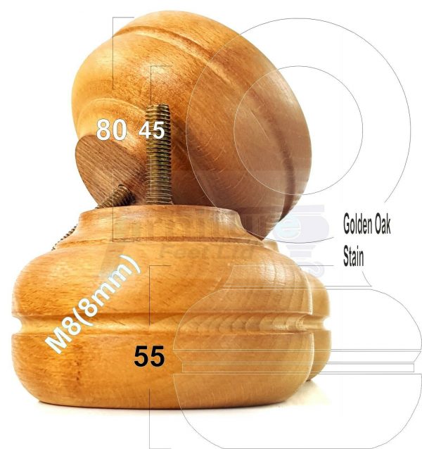 4x TURNED BUN SOFA LEG 55mm High CHAIR REPLACEMENT SETTEE FURNITURE FEET M8(8mm) - Image 19