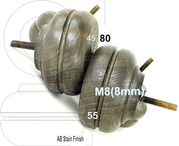 4x TURNED BUN SOFA LEG 55mm High CHAIR REPLACEMENT SETTEE FURNITURE FEET M8(8mm) - Image 11