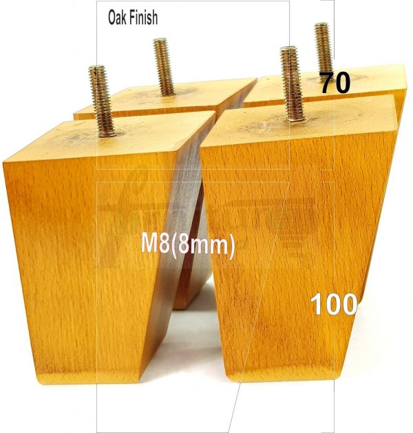 4x Tapered Wood Replacement Furniture Sofa Legs M8 Chair Sofa Settee Feet 100mm - Image 25