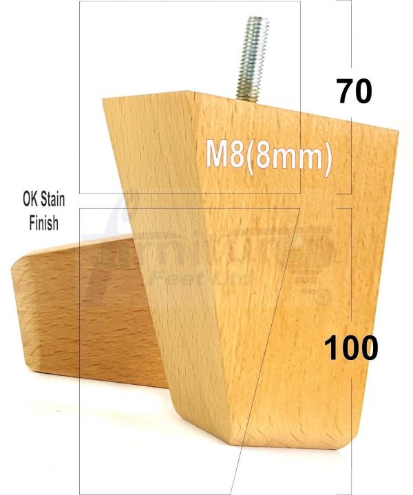 4x Tapered Wood Replacement Furniture Sofa Legs M8 Chair Sofa Settee Feet 100mm - Image 40