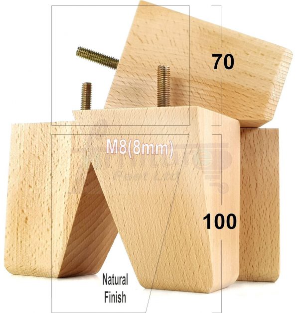 4x Tapered Wood Replacement Furniture Sofa Legs M8 Chair Sofa Settee Feet 100mm - Image 24
