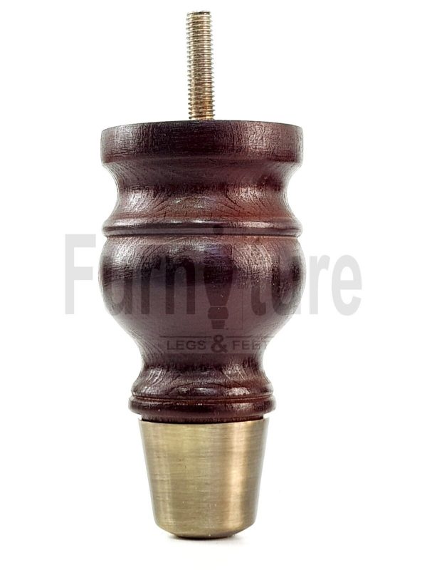 4x Turned Wood Furniture Feet Brass Slipper Cup M8 Chair Sofa Settee Legs 110mm - Image 36